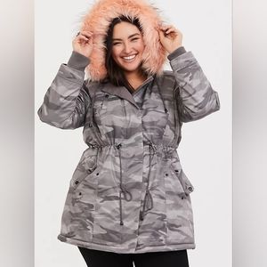 Torrid Twill Fur-Lined Parka- Size 3